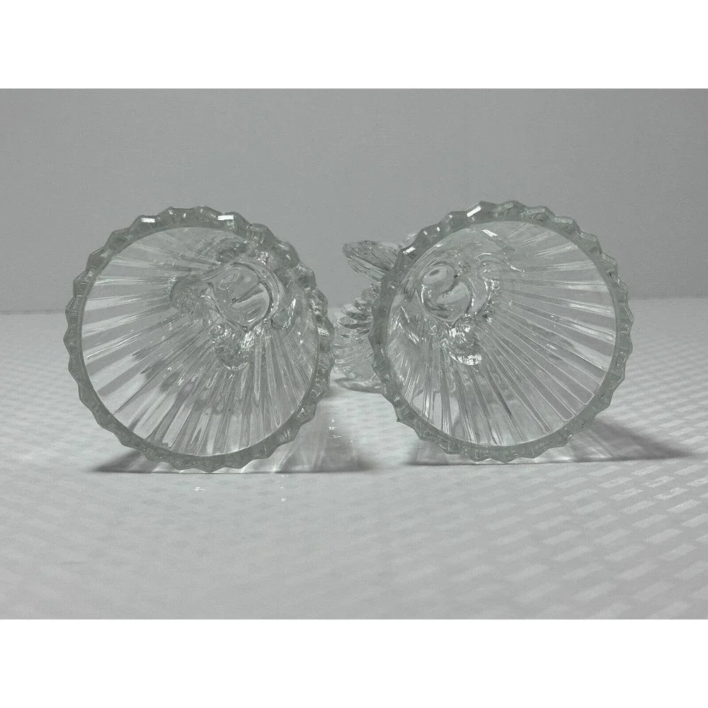 Vintage Lead Crystal‎ Praying Angels Glass Candlestick Candle Holders